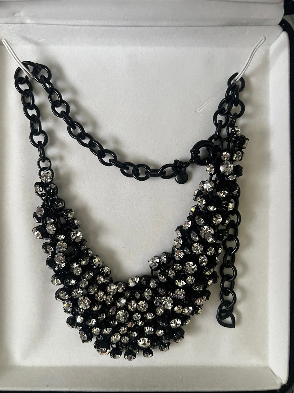 Vintage J Crew Statement Rhinestone Cluster Bib Necklace